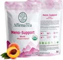 Meno-Support BloatX Organic Menopauza Relief: Balance & Supports Hot Flash, Hormones, Moods Swings, Night Sweats, & Bloating W / Black Cohosh, Red Clover & Dong Quai. Természetes barack ízű.