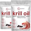 2 Pack Antarktisz Krill olaj kiegészítés, 1000mg Per Serving, 120 Soft- Gels Each, Rich in Omega-3 s, EPA, DHA & Astaxantin, Támogatja az agy egészség, Premium Krill olaj kapszula folyékony Softtells