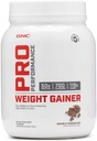 GNC Pro Performance Súly Gainer Protein Powder, 50g Protein, Magas kalóriatartalmú, 700 kalória, Támogató Mass és Izom Recovery, MCT, BCAA, 3. fél tesztelt, Dupla csokoládé, 6 szerváció, 2,5 font
