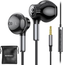 BENEWY Wired fülhallgatók mikrofonnal, Wired fülhallgatók in- fül fejhallgató, Hangerő vezérlés, erős Bass és Clear Audio, 3.5mm Jack fülhallgatók iPhone, iPad, Laptop, számítógép, MP3