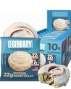Legendás élelmiszerek 22g fehérje fahéjas tekercs - Premium magas protién bárok, alacsony szénhidrát élelmiszer helyettesítési Snack, alacsony glikémiás index, glutén mentes snack - édes zéró cukor, keto és cukorbeteg barát 10- Pack