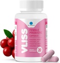 Dr. Robaina Women 's Daily Vaginal Probiotic + Cranberry & Ananász, 5 B CFU Lactobacillus (rhamnosus, reuteri, gasseri, crispatus), pH Balance & Odor Control, C-vitamin & B- 12, 30 Vegan Capsules