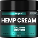 Természetes Hemp Cream Turmeric, Msm, Arnica - Hemp Cream Maximum Strength for Discomfort in Back, HIPS, Joints, Knees, könyök - Maximális közös támogatás Hemp Olajkivonat Gel - 4 oz