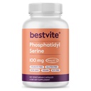 BESTVITE Foszfatidilszerin 100 mg / kapszula (120 Vegetáriánus kapszula) Sharp- PS ® Green - szabadalmaztatott és klinikailag tesztelt - Stearate Free - Soy Free - Gluten Free - Vegan - Nem GMO