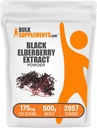 BulkSupplementals.com Elderberry kivonat por - bodza zsemle Sourced from Black Elderbrry, Immun Supplement Supplement - Gluten Free - 175mg per Serving, 500g (1,1 £) (1 db) (1 db)
