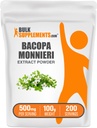 BulkSupplements.com Bacopa kivonat por - Bacopa Monnieri kiegészítés, gyógynövény kiegészítés - Vegan & Gluten Free, 500mg / szerving, 100g (3.5 oz) (1 db-os csomag)