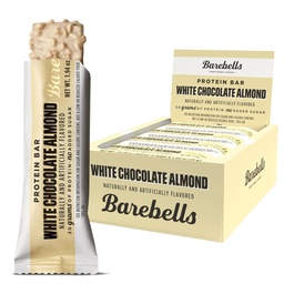 Barebells fehércsokoládé mandula - 12 gróf, 20 g magas fehérjetartalmú kezelések - Csokoládé Nutrition Bar 1 g összes cukrokkal - On-The- reggeli vagy post-edzés snack