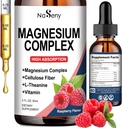 Magnézium komplex kiegészítés, 400 mg magnézium-glicinát, malát és citrát-vitamin keverék a nők és férfiak, magas abszorpció - a relaxáció, jó alvás és idegi egészség (60ML / málna)