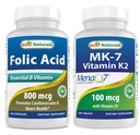 Legjobb természetes folsav 800 µg & K2-vitamin (MK7) D3-mal