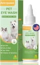 Szemcseppek kutyáknak és macskáknak: Pet Eye Wash to Soothe Allergia & Irritation - Dog Eye Drops to Relieve Dry Eyes Pink Eyes - Pet Tear Sear Sein Cleaner - Alkalmas minden állatnak