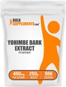 BulkSupplements.com Yohimbe kivonat por - Yohimbe Bark kivonat - Herbal kiegészítés, Gluten Free, 450mg per Serving, 250g (8,8 oz) (1-es csomag)
