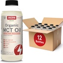Jarrow Formulas Organic MCT Oil - 16 fl oz - Fast Fuel for Brain & Muscles - Caprile (C8) + Capric Acid (C10) - Ketogen Diet Friendly Supply - Unflavored (12-es csomag)