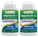 Best Naturals B1 vitamin tiamin mononitrát 100 mg & B12 6000 µg