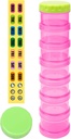 7 nap Pill Organizer Case Stackable Weekly kiegészítők Vitamins Pills Holder Dispenser Extra nagy Translucent Pink címkével és 2 további Lids