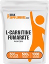 BulkSupplements.com L- karnitin Fumarate Powder - Karnitin kiegészítés, Sport Táplálkozás, L- karnitin 500mg - Gluten Free, 500mg per Serving, Gluten Free, 500g (1,1 £) (Pack of 1)