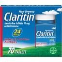 Claritin 24 órás allergia orvoslás, non-Drowsy Prescription Strength Allergy Relief, Lorazine Antihisztamin tabletta, 70 gróf