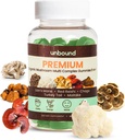Nincs korlátozás a Premium Organic Gumroom Multi- Complex Gumies for Support Memory 5 in 1, Blend with Chaga, Lion 's Mane, Reishi, Turkey Tail, Maitake - 60 Gumies,