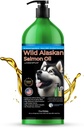 Wild Alaskan Lachsöl für Hunde und Katzen von Island Pure | 1.043 mg Omega-3 pro Teelöffel | Lachsöl & Pollock Blend | BPA-Free Brushed Aluminium Epoxy beschichtete Flasche mit Pumpe - 17 oz