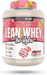 Musclesport Lean Whey Revolution ™ Fehérje por - Tejsavó fehérje izolátum - alacsony kalóriatartalmú, alacsony szénatomszámú, alacsony zsírtartalmú, hihetetlen aromák - 25 g fehérje per Scoop - 5lb Strawberry Creme