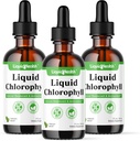 LIQUIDHEALTH folyékony klorofill cseppek - Belső dezodor, antioxidánsok, máj méregtelenítő, Immuntámogatás, Relieve Bad Breath, Csökkentése Appetite, Collagen a haj és bőr egészség - Vegán, Non-GMO (3 csomag)