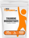 BulkSupplements.com Tiamin mononitrát por - B1-vitamin por, tiamin B1 kiegészítés - B1 vitaminok, glutén mentes, 125 mg / szervenként, 5 kg (11 kg) (5-ös csomag)