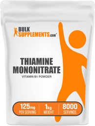BulkSupplements.com Tiamin mononitrát por - B1-vitamin por, tiamin B1 kiegészítés - B1 vitaminok, glutén mentes, 125 mg / szervenként, 5 kg (11 kg) (5-ös csomag)