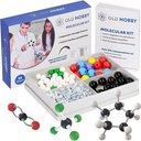 Old Nobby Chemistry Model Kit - 115 darab Molekuláris Modell szett tartalmaz atomokat, kötvényeket, oktatóútmutatót - STEM Science Tool for Students, Organic Chemistry, Molekuláris tanulás - Színes modellek