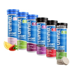 Nuun Sport + koffein Electrolyte tabletta - Vízben, Fajta Pack 124; 5 Essential Electrolytes for Hydration