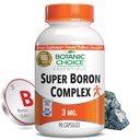 Botanic Choice Super Boron Complex (3 mg) - Promotes Bone & Prosztata Health által metabolizáló kalcium & Magnézium - 3 formái Bór férfiak és nők (90 kapszula)