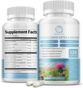 Milk Thistle Supplement kapszula, máj-egészségügyi képlet, Gyermekláncfű gyökér, 10: 1 kivonat, a máj méregtelenítő tisztító támogatás, emésztési és immunrendszer, 120 Veggie Caps