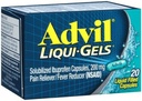 Advil Liqui- Gels 20-as méretű Advil Ibuprofen fájdalom enyhítő folyadék töltött kapszula 20ct