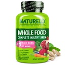 NATURELO Ganzes Lebensmittel Multivitamin für Frauen - mit Vitaminen, Mineralstoffen, & Bio-Extrakten - Ergänzung für Energie und Herzgesundheit - Non GMO - 120 Vegan Kapseln