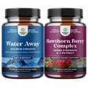 Bundle of Water Away Fluid Tartózkodás Gyermekláncfű Levélkivonat & Zöld tea a puffadás megkönnyebbülés és nagy szilárdságú Hawthorn Berry kapszula Levél- és Virágkivonat 4: 1 egészséges szív & emésztés