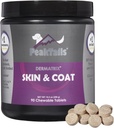 Kala Health PeakTails Skin & Coat Support for Dog - 90 rágótabletta MSM, Fish Oil, Omega3 & Omega- 6 - Támogatja az egészséges bőr, csillogó kabát