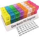 Havi Pill Organizer 2 Times egy nap, 30 nap Egy hónap Pill Box AM / PM, Heti Pill Holder Pill Case Vitaminok, Halolaj, kiegészítők és gyógyszerek