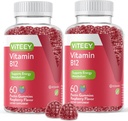 VITEEY-vitamin B12 Gumik - Kognitív Támogató és Energia Gummies - Vegan, Zselatin mentes, Gluten mentes - 60 gróf