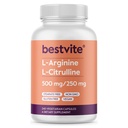 BESTVITE L- Arginine L- Citrullin 500mg / 250mg Vegán (240 vegetáriánus kapszula) - nincs stearates - nincs dikalcium-foszfát - nem GMO - glutén mentes