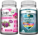 GreeNatr Átfogó immun- és májegészségügyi támogatás Blend - 7- in1 Immunszuppresszív kiegészítő C-vitaminnal, D3-vitaminnal, cinkkel és májtisztító méregtelenítő és javítási képlet