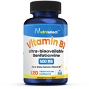 120 kapszula 500 mg B1-vitamin, Non-GMO, Vegan, Gluten Free, Benfotiamin