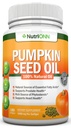 Tökmag magolaj - 1000MG - 180 Softgels - Cold- Pressed Natural Pumpkin Seed Oil - Természetes forrása esszenciális zsírsav - Nagy a haj növekedés, Prosztata egészség és GI Tract