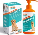 Fur & Health Wild Alaskan Salmon Oil Omega 3 a kutyák és macskák - Természetes hal olaj kiegészítés Egészséges bőr, Fényes kabát és közös támogatás - Pure EPA & DHA Formula Pet Immune Health 16oz