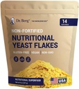 Dr. Berg Premium Nutritional Yeast Flakes - Finom, nem dúsított, táplált Élesztő, természetesen obcurring B Vitamins - 8oz
