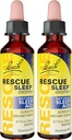 Bach RESCUE alvás cseppentő, természetes alvástámogatás, Homeopátiás virág esszencia, mentes Melatonin, Sugar, & Gluten, Családbarát, Alkoholmentes Formula, 2 Pack, 20ml E