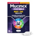 Mucinex Nightshift Cold & Flu, Maximális Erő Erőteljes Multi- Szinkron Éjszakai Relief, 20 Fast Release Caplets - Fájdalomcsillapító / Lázcsökkentő, Köhögéscsillapító, Antihisztamin