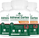 11 - in- 1 Mellékvese kiegészítő, Cortisol kiegészítés Pantothenic Acid és Ashwagandha - Támogatja az egészséges mellékvese funkció, energia és relaxáció - 180 kapszula