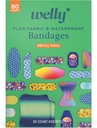 Welly Bandage Family Pack - 124; Addesive Rugalmas szövet & Vízálló Bandages - 124; Minimális vágások, horzsolások és sebek válogatott formái - 80 Count