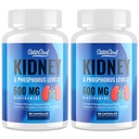 Vesefenntartó kiegészítés - Vese Cleanse Detox 600 mg Niacinamiddal és Chitosan Oligosaccharidokkal - Foszfor - Tudatos Forma - Vegetáriánus kapszula felnőtteknek - 2 palack
