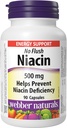 Webber Naturals No Flush Niacin B3-vitamin Kapszula, 500mg 90