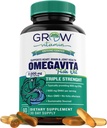 OmegaVita-vitamin halolaj: 800 mg EPA 600 mg DHA Omega 3 kiegészítés szív, agy és immun támogatás, abszorbálható Triple Strength Halolaj kiegészítés - 2000 mg Per Serving, 30 napos ellátás