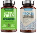 Bounty Pro- 25 Probiotikumok és prebiotikus fiber bundle - Diétás fiber, 13 probiotikus Strains, Gut Health, Digestic Health, Késleltetett Release - Bundle